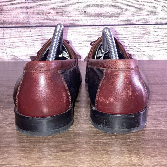 Mens Johnston & Murphy Aragon II Kiltie Tassel Black Smooth/Antique Mahogany 9.5 - Picture 6 of 11